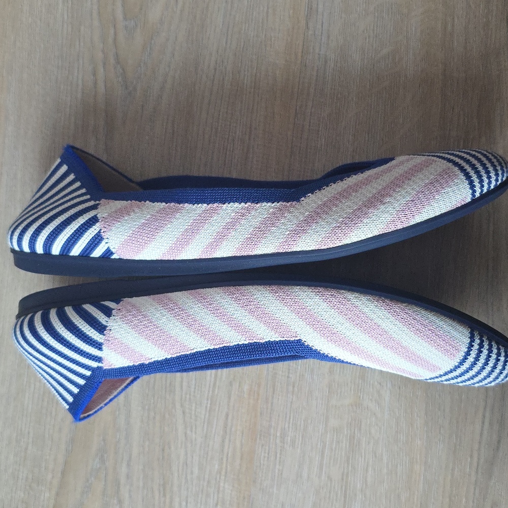 Rothy's Blue and Pink Striped Flats - Picture 9 of 13
